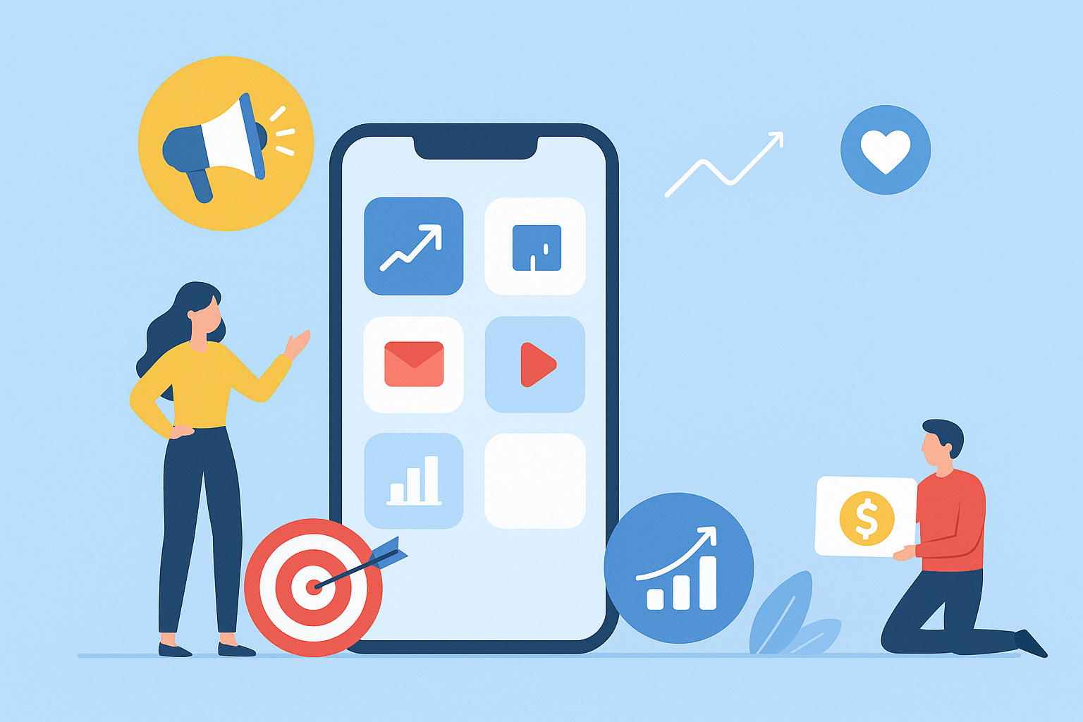 App Advertising Strategy Illustration